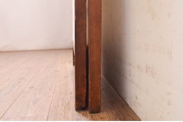 アンティーク建具　レトロな空間を演出する格子入り幅狭障子戸2枚セット(引き戸、格子戸、ガラス帯戸)(R-072553)