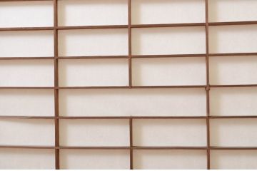 アンティーク建具　古い遊郭から出た希少な色ガラス入り障子戸4枚セット(引き戸、格子戸)(R-072554)