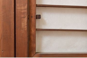 アンティーク建具　古い遊郭から出た希少な色ガラス入り障子戸4枚セット(引き戸、格子戸)(R-072554)