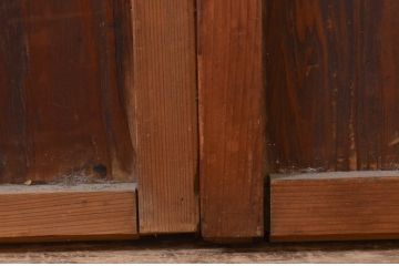 アンティーク建具　古い遊郭から出た希少な色ガラス入り障子戸2枚セット(引き戸、格子戸)(R-072555)