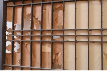 アンティーク建具　和の情緒を演出する障子帯戸1枚(引き戸、板戸、格子帯戸、障子戸)(R-072558)