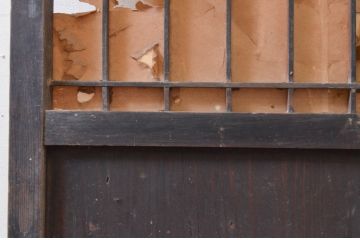 アンティーク建具　和の情緒を演出する障子帯戸1枚(引き戸、板戸、格子帯戸、障子戸)(R-072558)