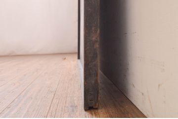 アンティーク建具　和の情緒を演出する障子帯戸1枚(引き戸、板戸、格子帯戸、障子戸)(R-072558)