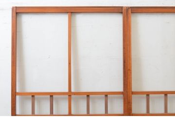 アンティーク建具　ガラスの模様が素敵!レトロな空間づくりにオススメのガラス戸2枚セット(引き戸)(R-072559)