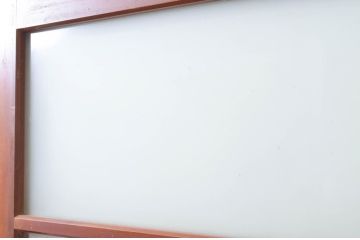 アンティーク建具　レトロ　ダイヤガラス入り　ノスタルジックな雰囲気漂うガラス戸2枚セット(引き戸)(R-072560)