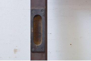 アンティーク建具　ダイヤガラス入り　落ち着いた空間に合わせやすいレトロなガラス戸2枚セット(引き戸、板戸)(R-072561)