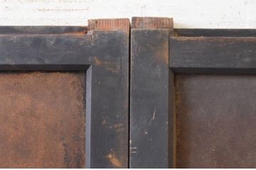 アンティーク建具　ダイヤガラス入り　落ち着いた空間に合わせやすいレトロなガラス戸2枚セット(引き戸、板戸)(R-072561)