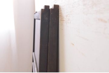 アンティーク建具　ダイヤガラス入り　落ち着いた空間に合わせやすいレトロなガラス戸2枚セット(引き戸、板戸)(R-072561)