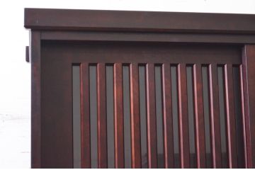 中古　民芸家具　和光　NEW北樹　水屋115K　上質な和の空間を演出する二段重ね水屋箪笥(食器棚、茶箪笥、キャビネット、収納棚、戸棚、店舗什器)(R-072565)