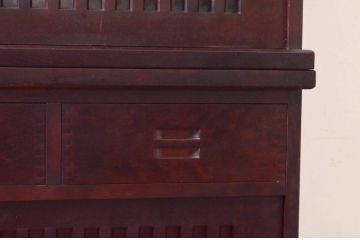 中古　民芸家具　和光　NEW北樹　水屋115K　上質な和の空間を演出する二段重ね水屋箪笥(食器棚、茶箪笥、キャビネット、収納棚、戸棚、店舗什器)(R-072565)