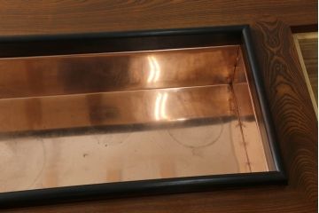和製ビンテージ　特大　重厚　総欅(ケヤキ)材　ぶ厚い天板の囲炉裏ローテーブル(座卓、木製火鉢、長火鉢、ダイニングテーブル、6人掛け、食卓、センターテーブル、ヴィンテージ)(R-072572)