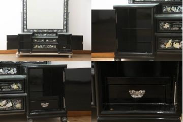 中古　高級品　特大!!　韓国　螺鈿細工　煌びやかで凝った意匠が目を引くドレッサー(鏡台、化粧台、ミラー)(定価約80万円)(R-072574)