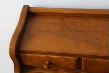 中古　横浜クラシック家具　ダニエル(Daniel)　希少モデル　艶のある木肌と品のある佇まいが美しいロールトップデスク(ライティングビューロー、簿記机、ワークデスク、引き出し、在宅ワーク、在宅用、蛇腹)(R-072576)