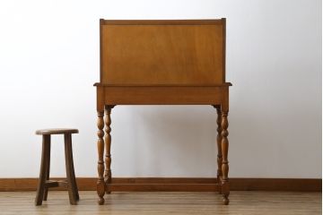 中古　横浜クラシック家具　ダニエル(Daniel)　希少モデル　艶のある木肌と品のある佇まいが美しいロールトップデスク(ライティングビューロー、簿記机、ワークデスク、引き出し、在宅ワーク、在宅用、蛇腹)(R-072576)