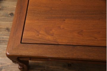 中古　指物工芸家具　井上昇山作　花梨(カリン)材　漆塗り　艶のある上質な風合いが高級感を演出する座卓(ローテーブル、センターテーブル)(R-072577)