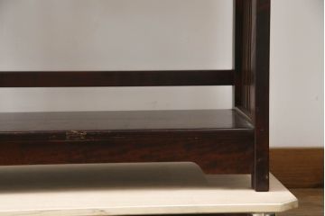 和製ビンテージ　九州民芸家具　樺(カバ)材　格子デザインが和モダンな印象を高める飾り棚(本棚、オープンラック、書棚、ブックシェルフ、ヴィンテージ)(R-072582)