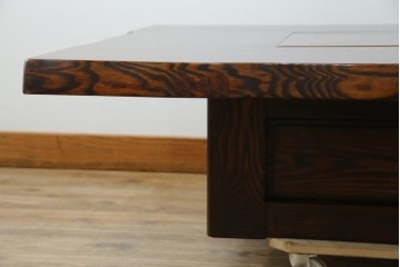 中古　美品　国産職人手作り品　総栗材　和のお部屋づくりにおすすめな囲炉裏テーブル　(R-072601)