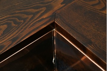 中古　美品　国産職人手作り品　総栗材　和のお部屋づくりにおすすめな囲炉裏テーブル　(R-072601)