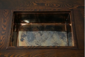 中古　美品　国産職人手作り品　総栗材　和のお部屋づくりにおすすめな囲炉裏テーブル　(R-072601)