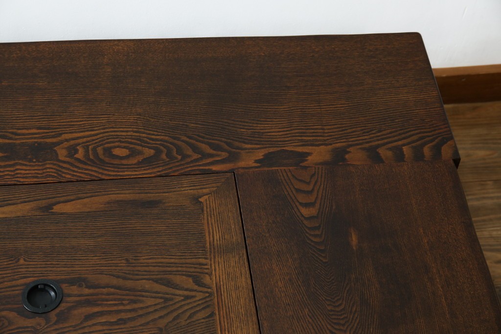 中古　美品　国産職人手作り品　総栗材　和のお部屋づくりにおすすめな囲炉裏テーブル　(R-072601)