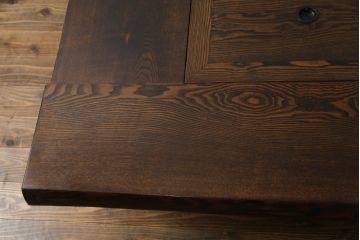 中古　美品　国産職人手作り品　総栗材　和のお部屋づくりにおすすめな囲炉裏テーブル(座卓、木製火鉢、長火鉢、ローテーブル)(R-072601)