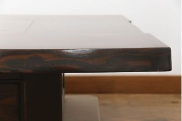 中古　美品　国産職人手作り品　総栗材　和のお部屋づくりにおすすめな囲炉裏テーブル(座卓、木製火鉢、長火鉢、ローテーブル)(R-072601)