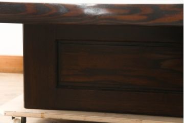 中古　美品　国産職人手作り品　総栗材　和のお部屋づくりにおすすめな囲炉裏テーブル(座卓、木製火鉢、長火鉢、ローテーブル)(R-072601)