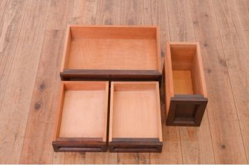 中古　松本民芸家具　直線的でシンプルなデザインが美しい鏡台(ドレッサー、化粧台、ミラー、姿見)(R-072602)