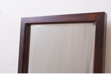 中古　松本民芸家具　直線的でシンプルなデザインが美しい鏡台(ドレッサー、化粧台、ミラー、姿見)(R-072602)