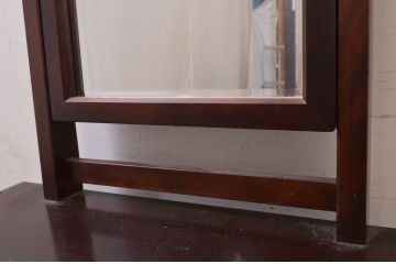 中古　松本民芸家具　直線的でシンプルなデザインが美しい鏡台(ドレッサー、化粧台、ミラー、姿見)(R-072602)