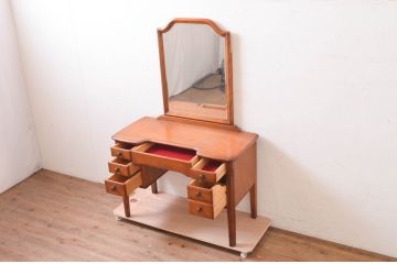 中古　横浜ダニエル(daniel)　Etranger(エトランジェ)　E-303　E-403吊鏡　温かみのある色合いと上品な佇まいが魅力のドレッサー(鏡台、化粧台、ミラー)(R-072604)