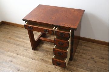 中古　特注　希少モデル　岩谷堂箪笥　和の雰囲気を高める片袖机(ワークデスク、在宅ワーク、在宅用、勉強机)(R-072610)
