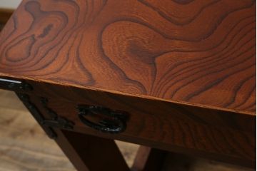 中古　特注　希少モデル　岩谷堂箪笥　和の雰囲気を高める片袖机(ワークデスク、在宅ワーク、在宅用、勉強机)(R-072610)
