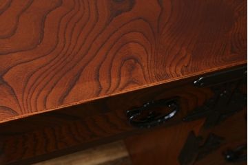 中古　特注　希少モデル　岩谷堂箪笥　和の雰囲気を高める片袖机(ワークデスク、在宅ワーク、在宅用、勉強机)(R-072610)