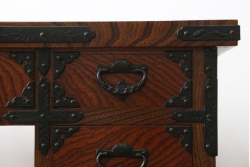 中古　特注　希少モデル　岩谷堂箪笥　和の雰囲気を高める片袖机(ワークデスク、在宅ワーク、在宅用、勉強机)(R-072610)