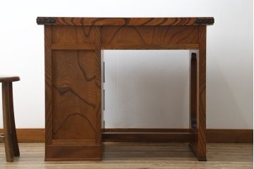 中古　特注　希少モデル　岩谷堂箪笥　和の雰囲気を高める片袖机(ワークデスク、在宅ワーク、在宅用、勉強机)(R-072610)