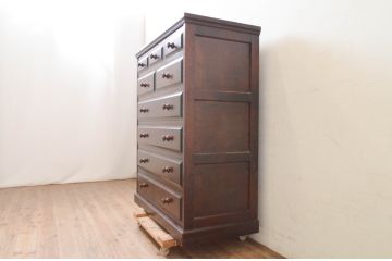 中古　北海道民芸家具　HM533　和洋どちらのインテリアにも合わせやすいチェスト(整理箪笥、収納箪笥、衣装箪笥、引き出し)(R-072614)