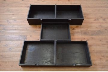 ビンテージ　ユニークなオリエンタルデザインの上開き扉付きキャビネット(収納棚、戸棚、ヴィンテージ)(R-072615)