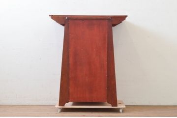 ビンテージ　ユニークなオリエンタルデザインの上開き扉付きキャビネット(収納棚、戸棚、ヴィンテージ)(R-072615)