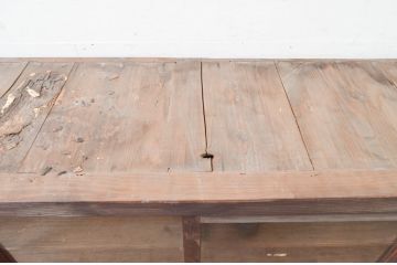 和製アンティーク　ゆらゆらガラス　古い木味が昔懐かしい雰囲気を醸し出す収納棚(サイドボード、食器棚、収納棚、飾り棚、戸棚)(R-072627)