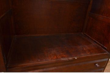中古　美品　松本民芸家具　D-24型 落ちついた色合いとシックな雰囲気が上品な洋服タンス(ワードローブ、衣装タンス、収納棚、戸棚、チェスト)(定価約68万円)(R-072630)
