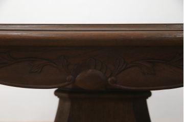 イギリスビンテージ　天板大理石が目を引くクラシカルなお部屋に取り入れたいオーバルセンターテーブル(リビングテーブル、楕円、ローテーブル、英国、ヴィンテージ)(R-072632)