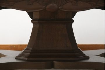 イギリスビンテージ　天板大理石が目を引くクラシカルなお部屋に取り入れたいオーバルセンターテーブル(リビングテーブル、楕円、ローテーブル、英国、ヴィンテージ)(R-072632)