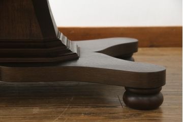 イギリスビンテージ　天板大理石が目を引くクラシカルなお部屋に取り入れたいオーバルセンターテーブル(リビングテーブル、楕円、ローテーブル、英国、ヴィンテージ)(R-072632)
