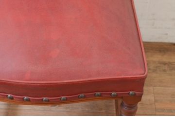 中古　横浜クラシック家具　ダニエル(daniel)　ミッシェル(Michel)サイドチェア　A-504　本革(レザー)　クラシカルな雰囲気漂うデザインがおしゃれなダイニングチェア(椅子、イス)(R-072638)