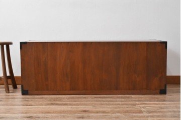 和製アンティーク　美品!!　前面欅(ケヤキ)材　美しい漆塗りが魅力の東北時代箪笥ローボード　(R-072648)