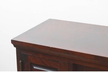中古　美品　希少な廃盤品　北海道民芸家具　シックなデザインの脚付き下駄箱(サイドボード、玄関棚、収納棚、戸棚)(R-072659)