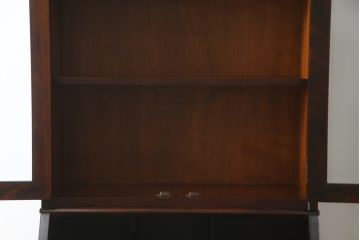 中古　美品　北海道民芸家具　上品な雰囲気漂うビューローブックケース(ライティングビューロー、簿記机、本箱、本棚、飾り棚、収納棚、戸棚、ワークデスク、在宅ワーク、在宅用)(R-072661)