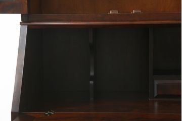 中古　美品　北海道民芸家具　上品な雰囲気漂うビューローブックケース(ライティングビューロー、簿記机、本箱、本棚、飾り棚、収納棚、戸棚、ワークデスク、在宅ワーク、在宅用)(R-072661)