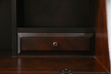 中古　美品　北海道民芸家具　上品な雰囲気漂うビューローブックケース(ライティングビューロー、簿記机、本箱、本棚、飾り棚、収納棚、戸棚、ワークデスク、在宅ワーク、在宅用)(R-072661)